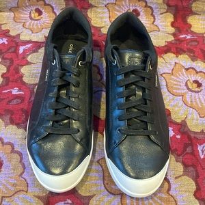 Cole Haan Grand OS Black Leather Sneakers.